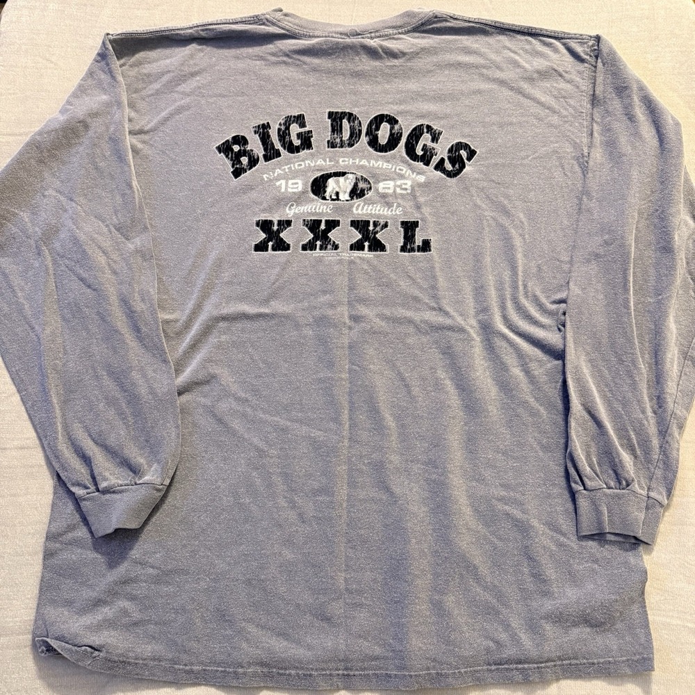 Big Dogs T Shirt Mens Large Gray L Graphic Vintage Style Distressed Logo